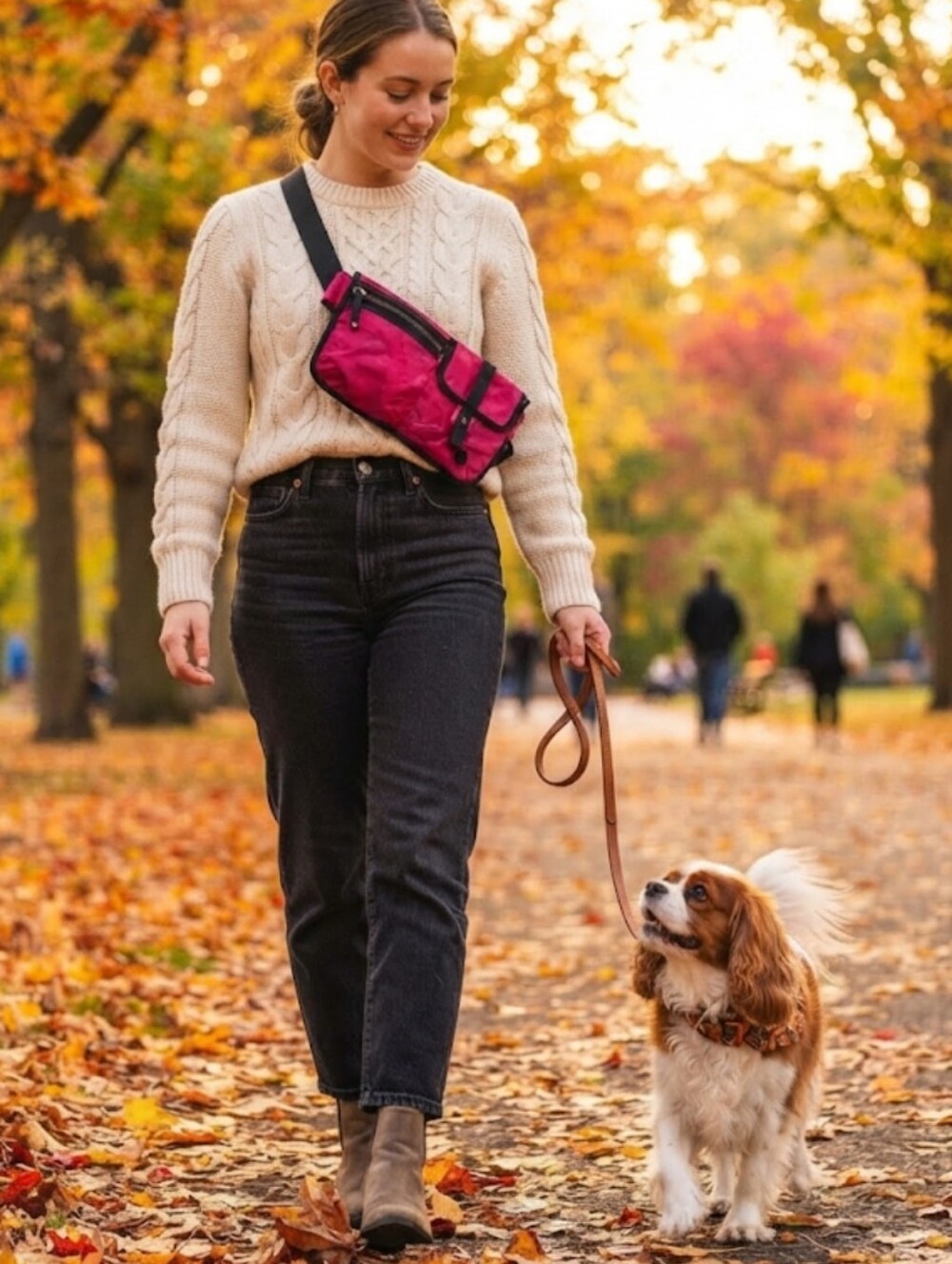 ✨ VTG Lululemon Must Love Dogs Travel Pooch Pouch Fanny Pack Fuscia & Black ✨